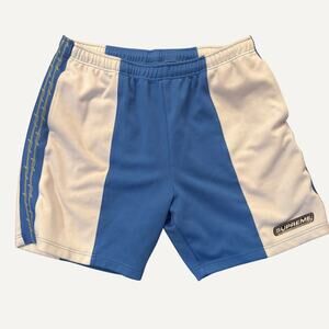 Supreme Barbed Wire Striped Colorblock Mesh Shorts Blue XL
